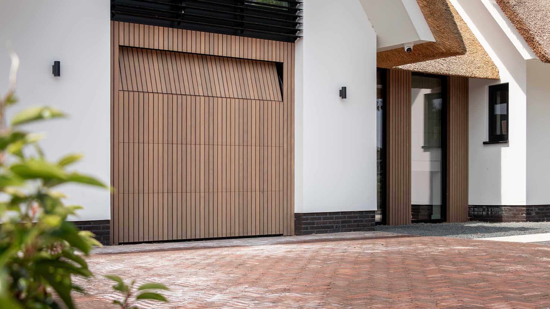 Afrormosia wooden garage door