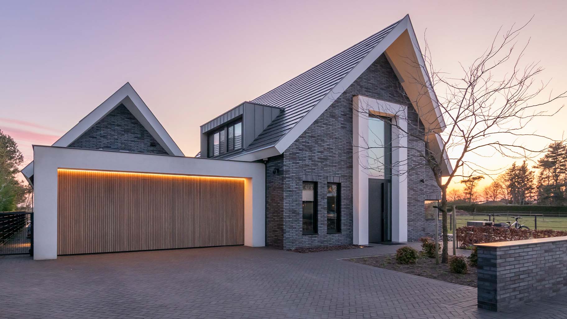 Wooden garage door 5 meters wide