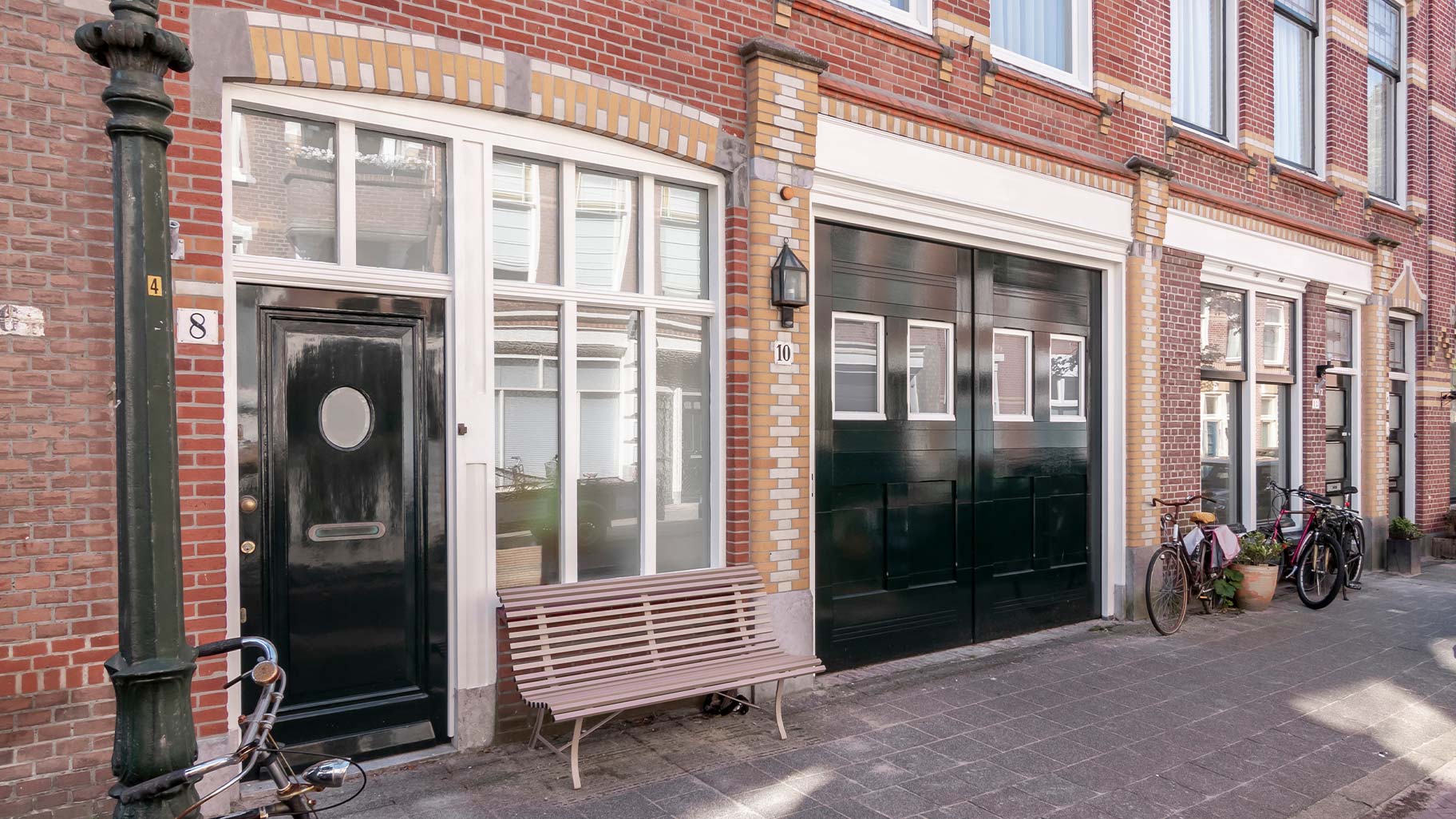 Garage door at a historic property in The Hague