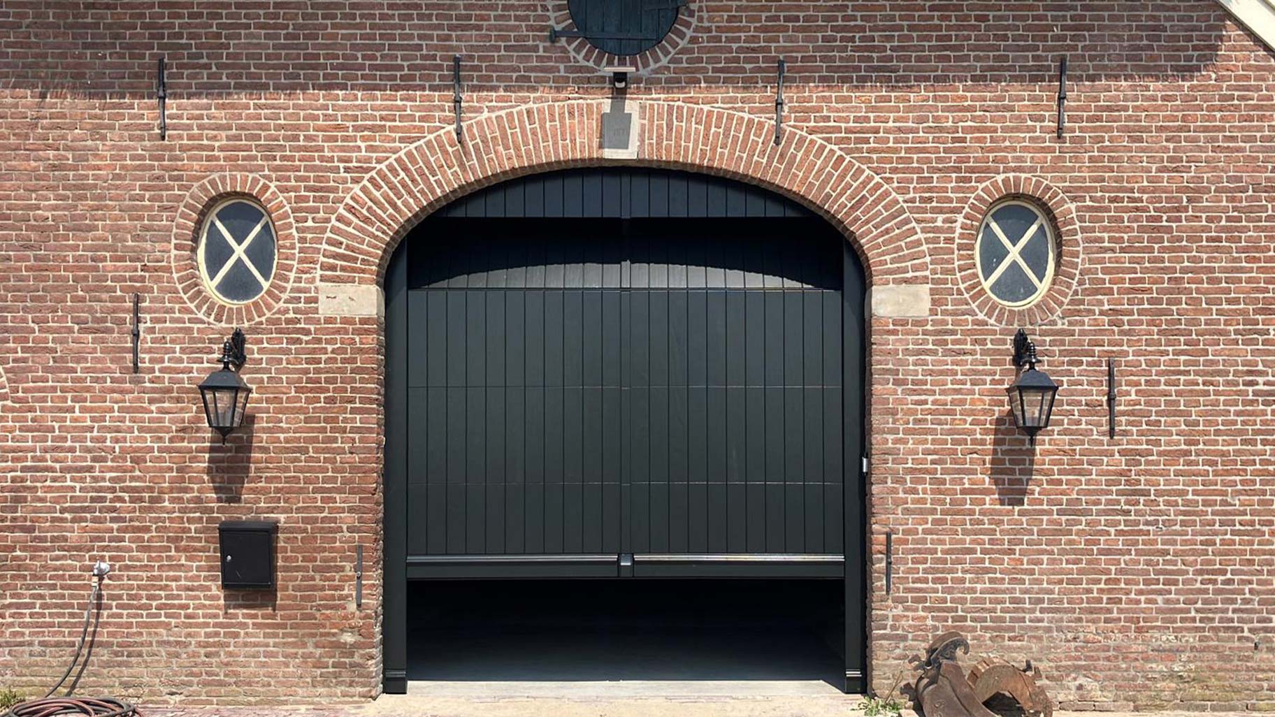 Garage door at an old farmhouse