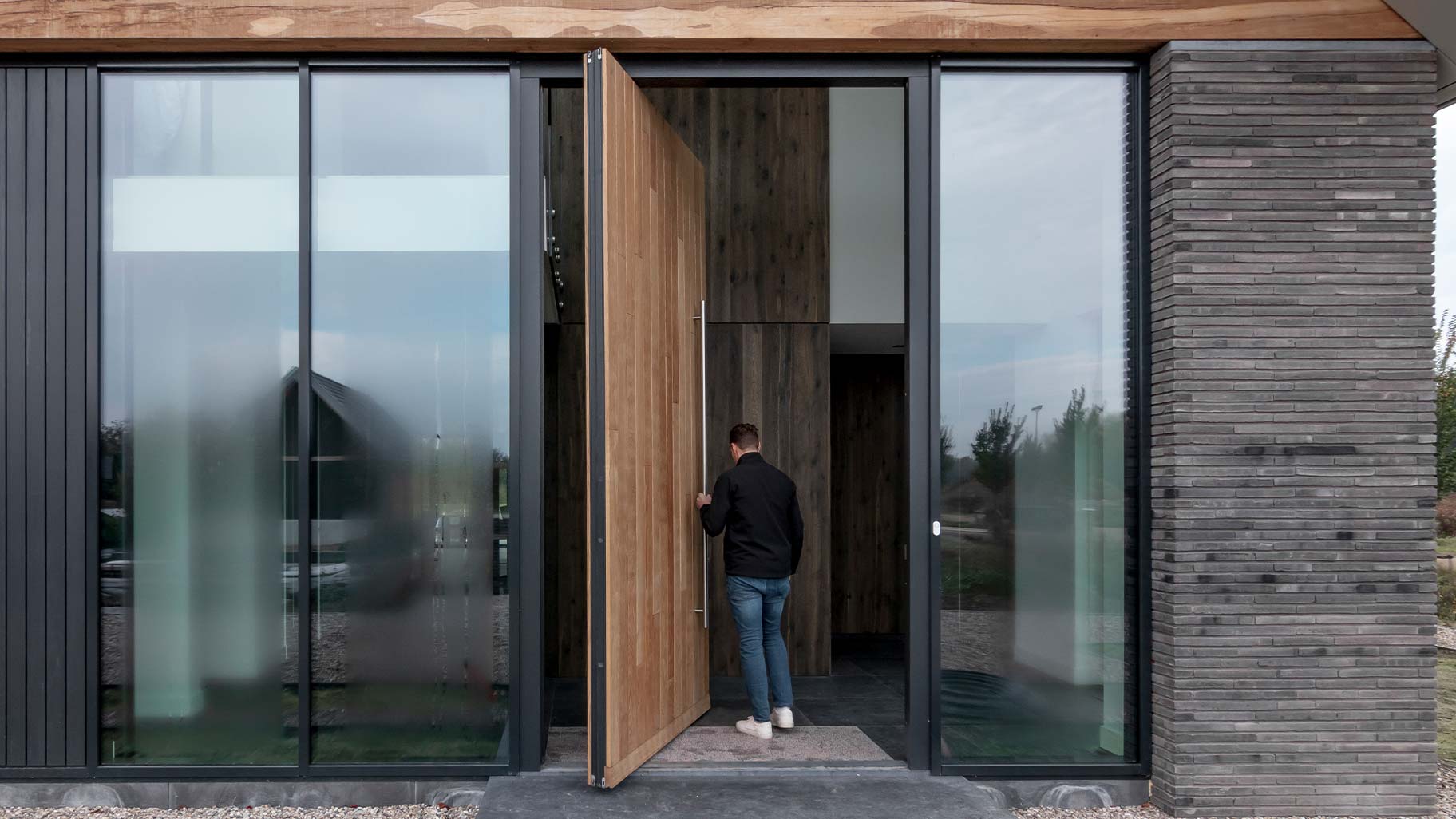 Pivoting front door