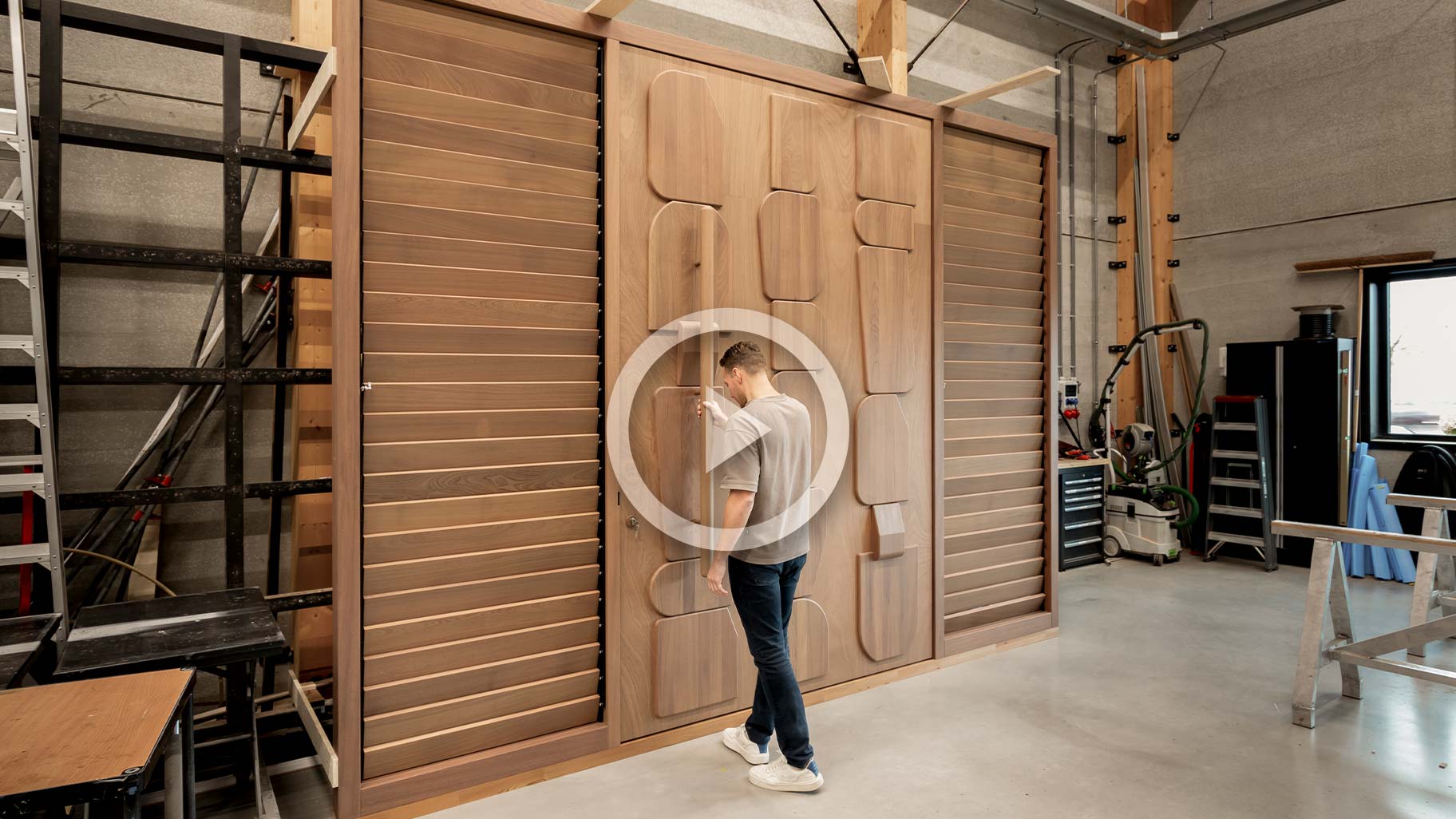 Video pivot doors