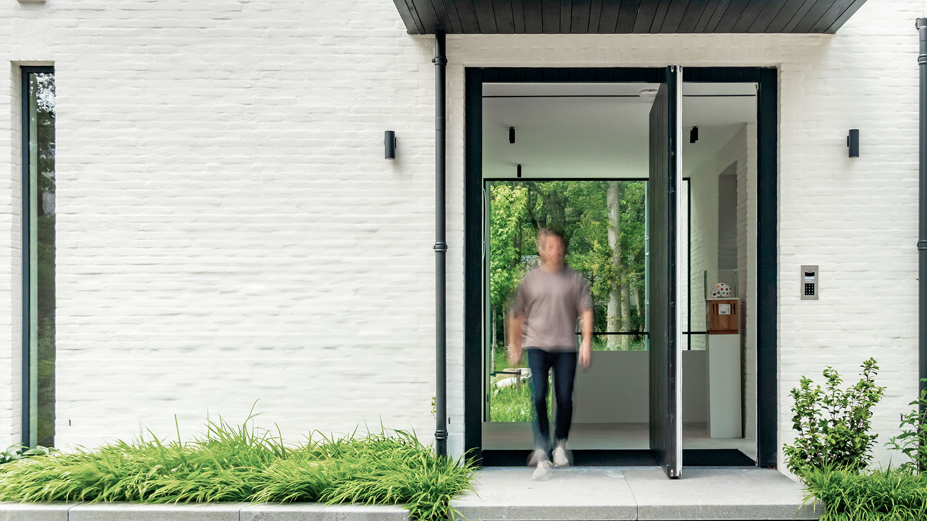 Pivoting front door