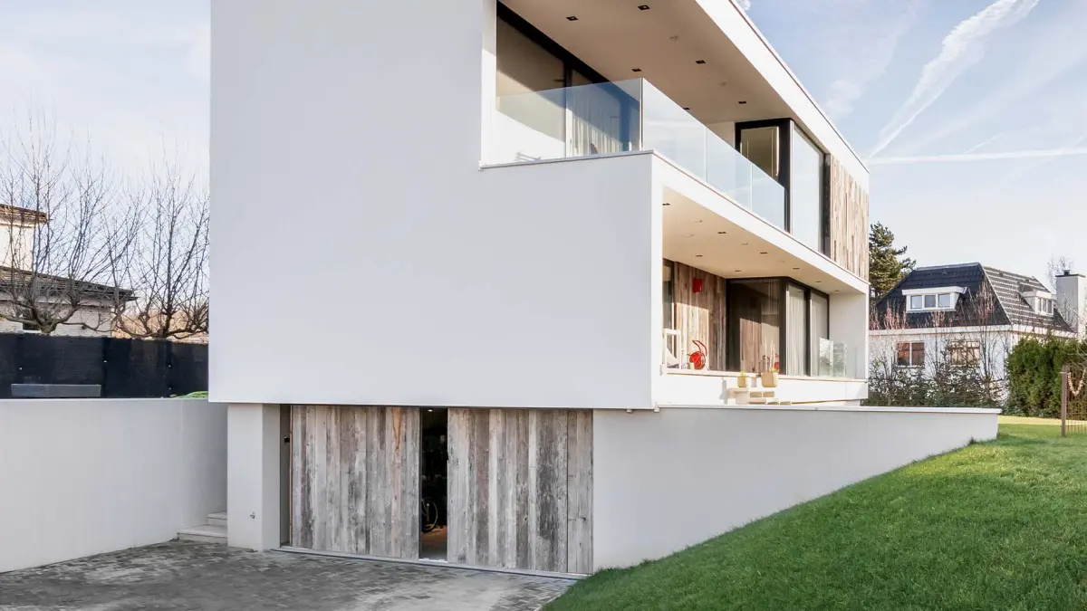 Double side sliding garage door