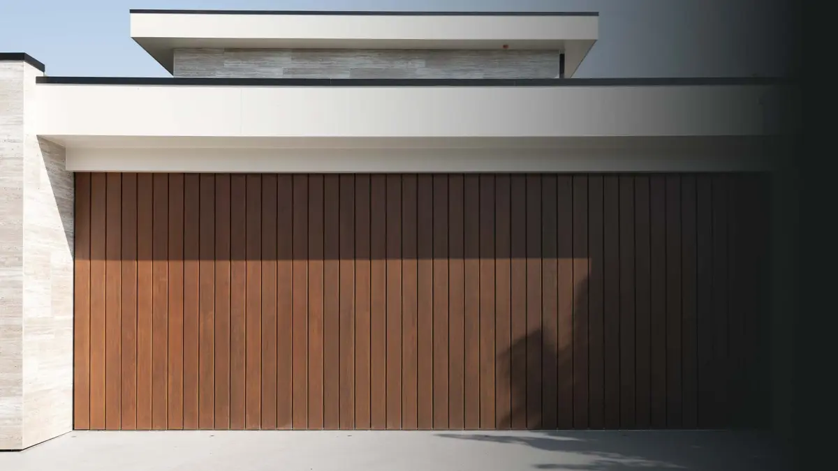 Double side sliding garage doors