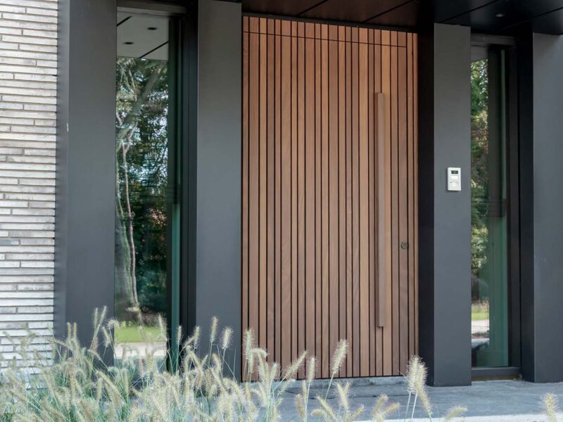 Pivot Door in Afrormosia wood